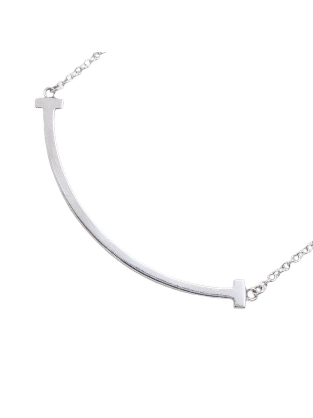 Tiffany & Co Necklace T Smile Small 18k White Gold